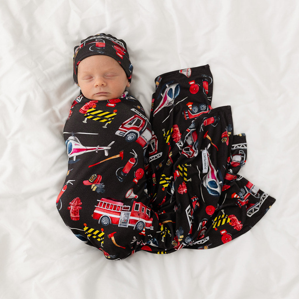 Firefighter Swaddle Beanie Set