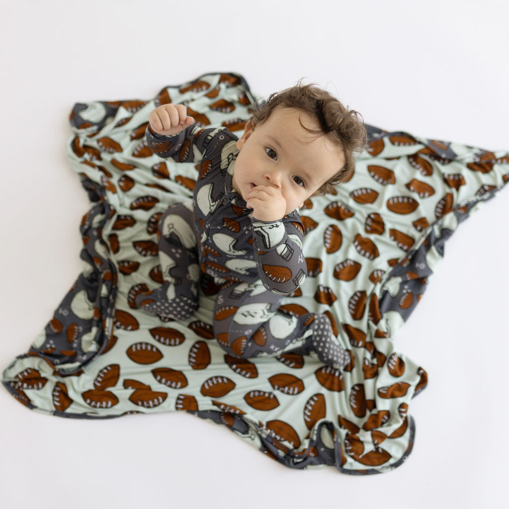 Posh Quarterback & Football Medley Patoo® Blanket