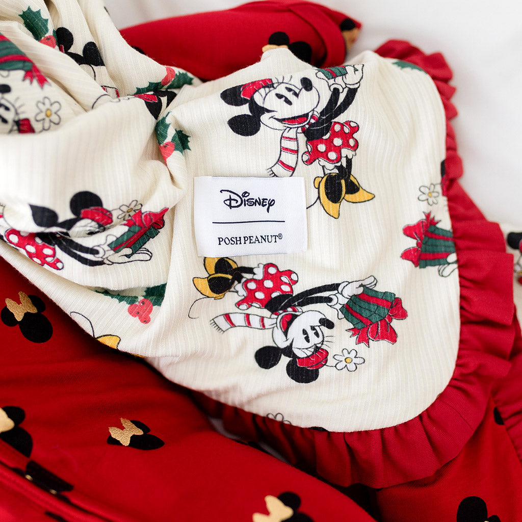 Disney Minnie Mouse Holiday & Holiday Minnie Mouse Polka Dot Ruffled Luxette Patoo® Blanket