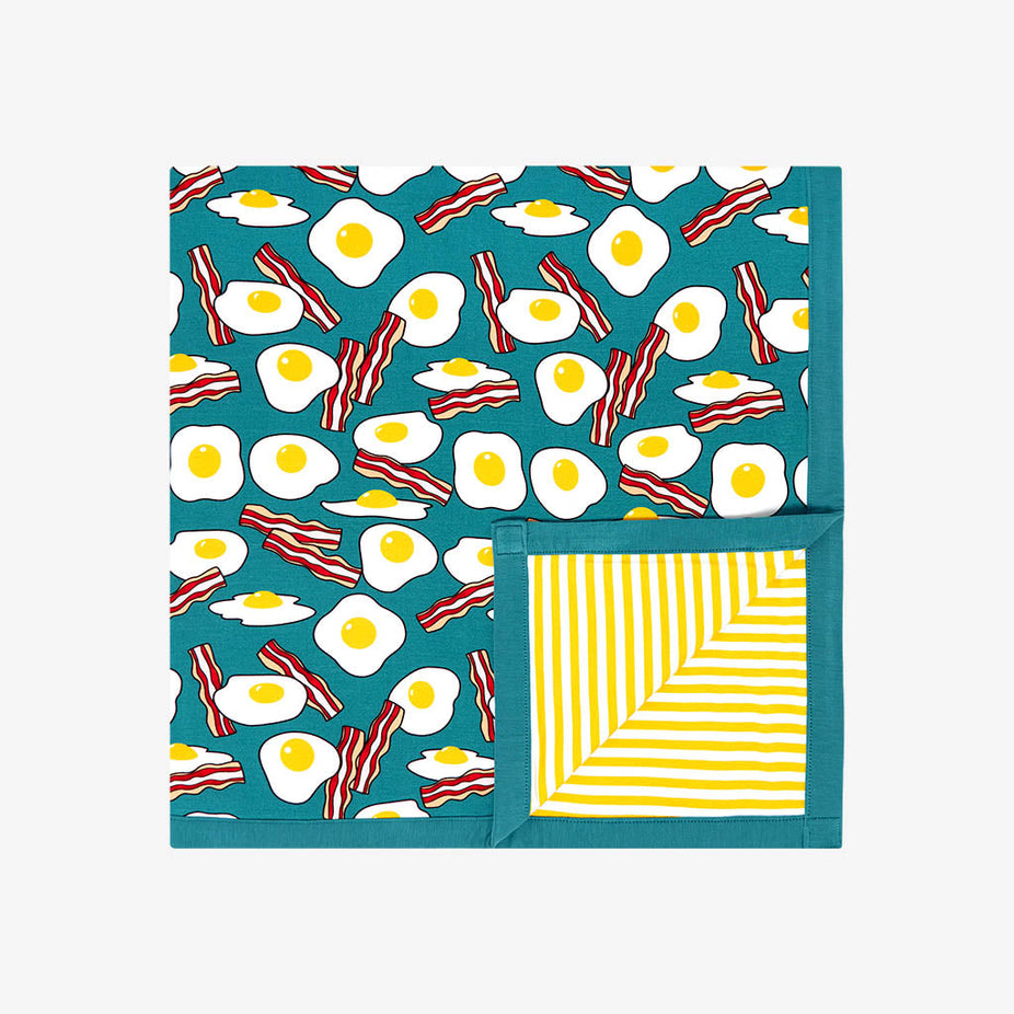 Bacon and Eggs & Sunny Side Stripe Luxette Patoo® Blanket