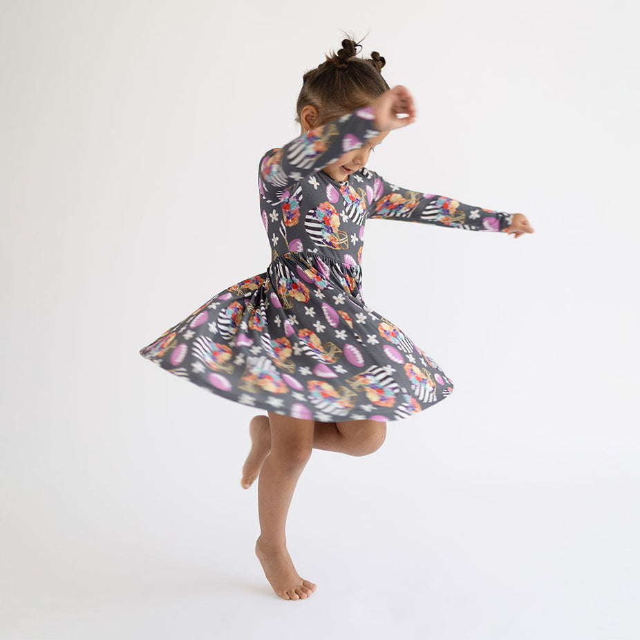 Posh Touchdown Long Sleeve Twirl Dress