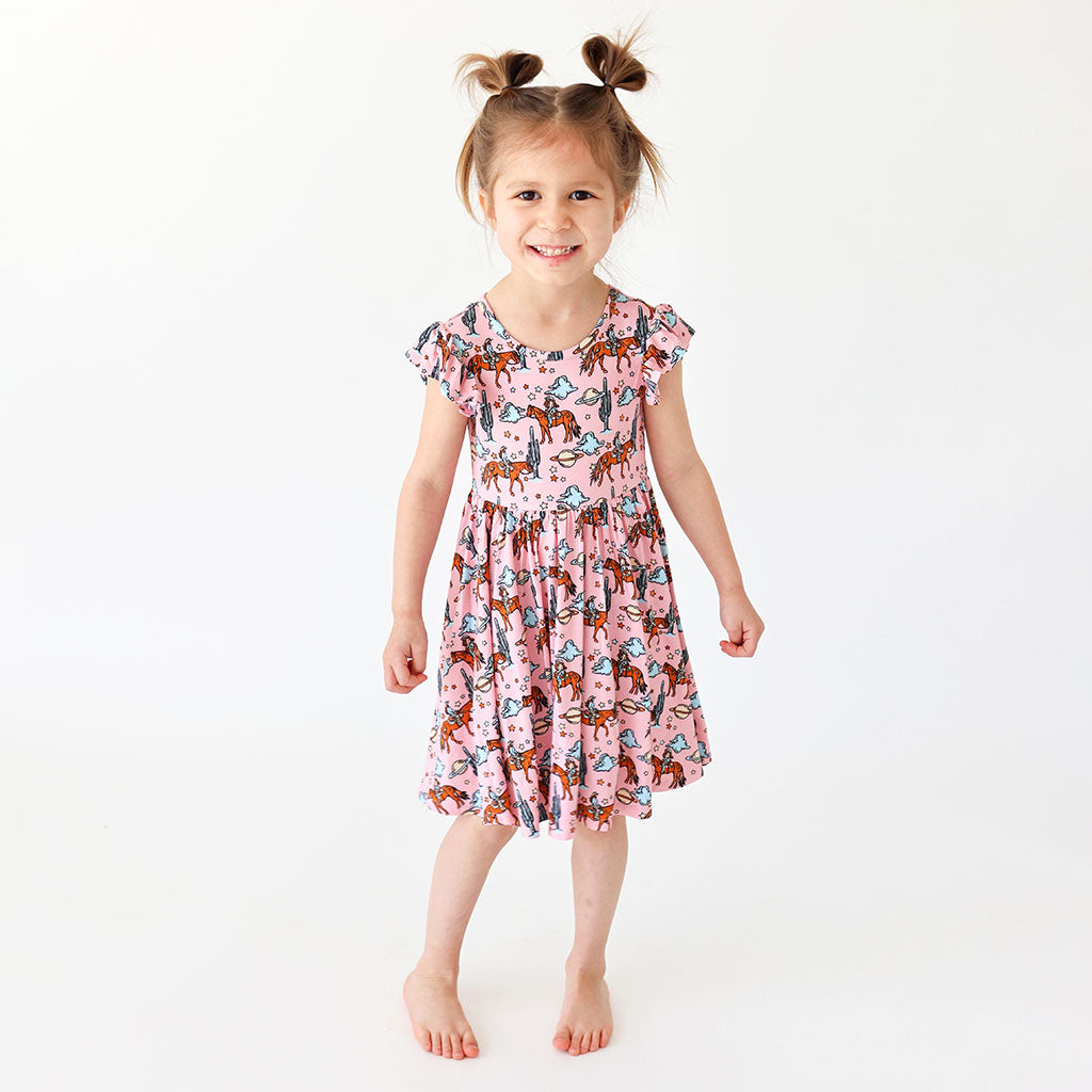 Oakley Ruffled Cap Sleeve Twirl Dress