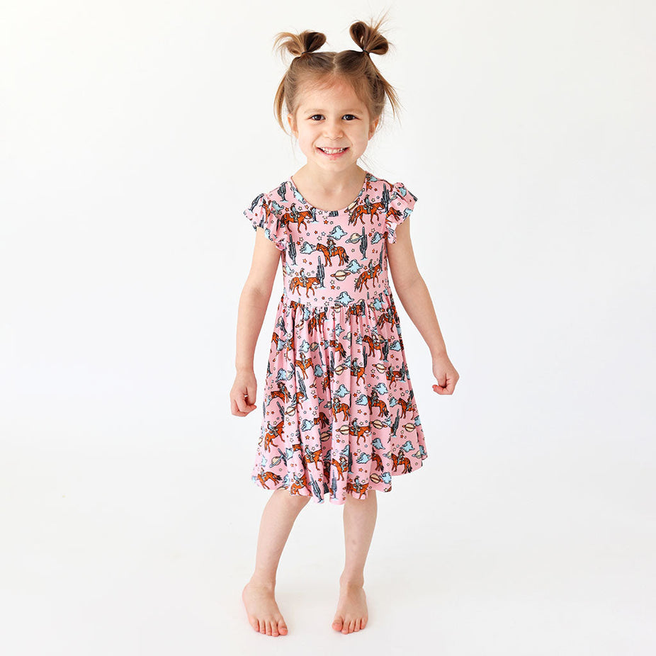 Oakley Ruffled Cap Sleeve Twirl Dress