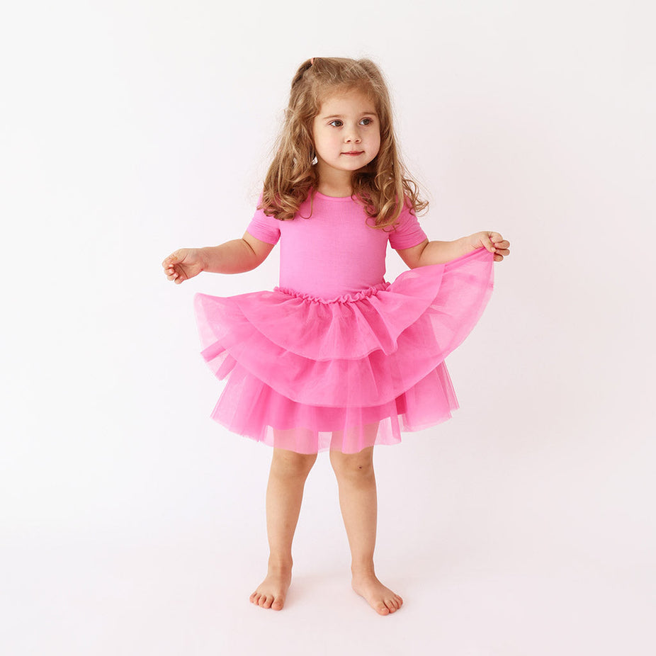 Cruisin' Pink Short Sleeve Tulle Dress