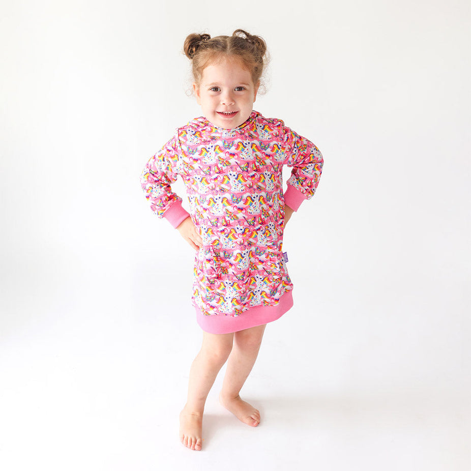 Lisa Frank® Angel Kitty™ Long Sleeve Hoodie Sweatshirt Dress