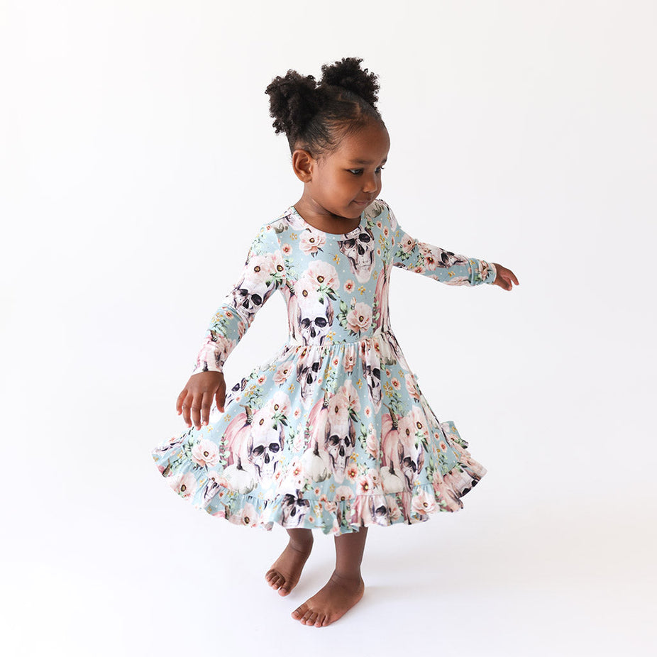 Rosie Long Sleeve Ruffled Twirl Dress