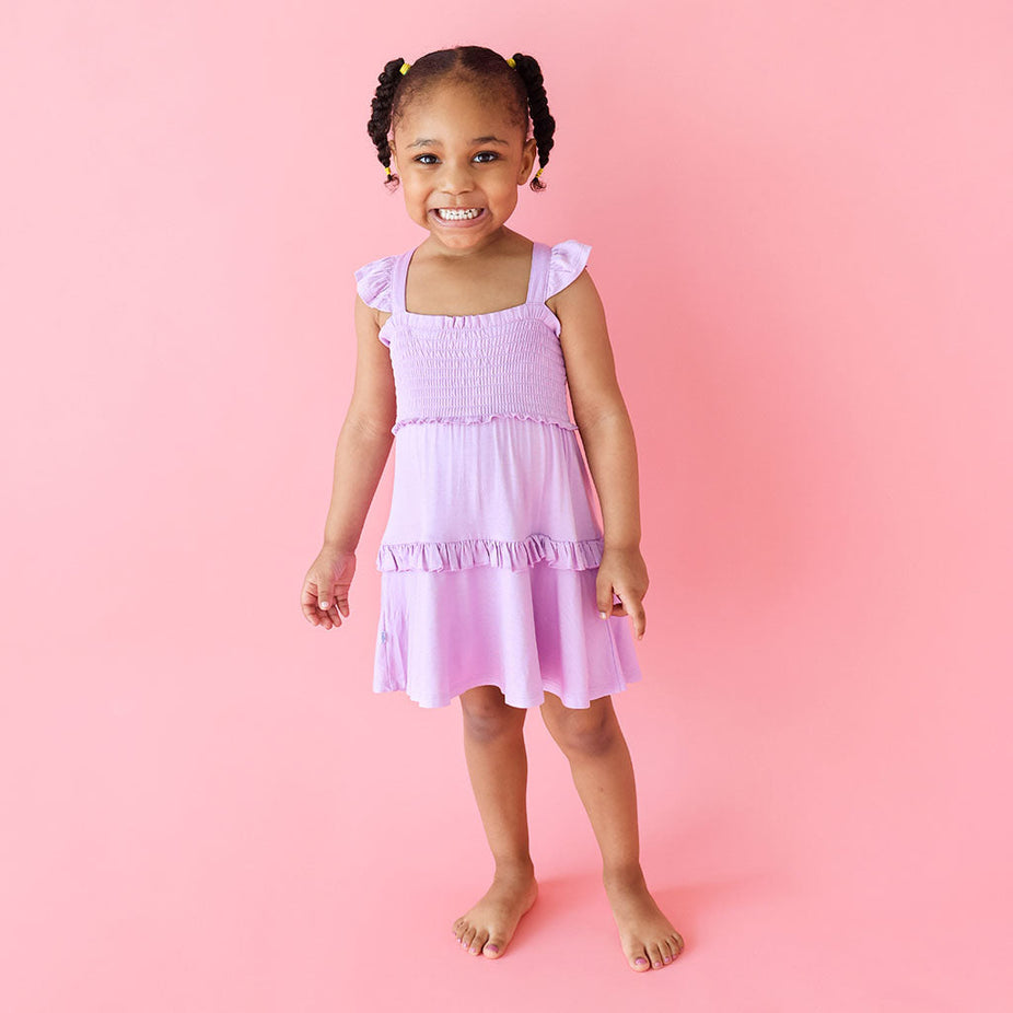 Springtime Lilac Smocked Babydoll Dress