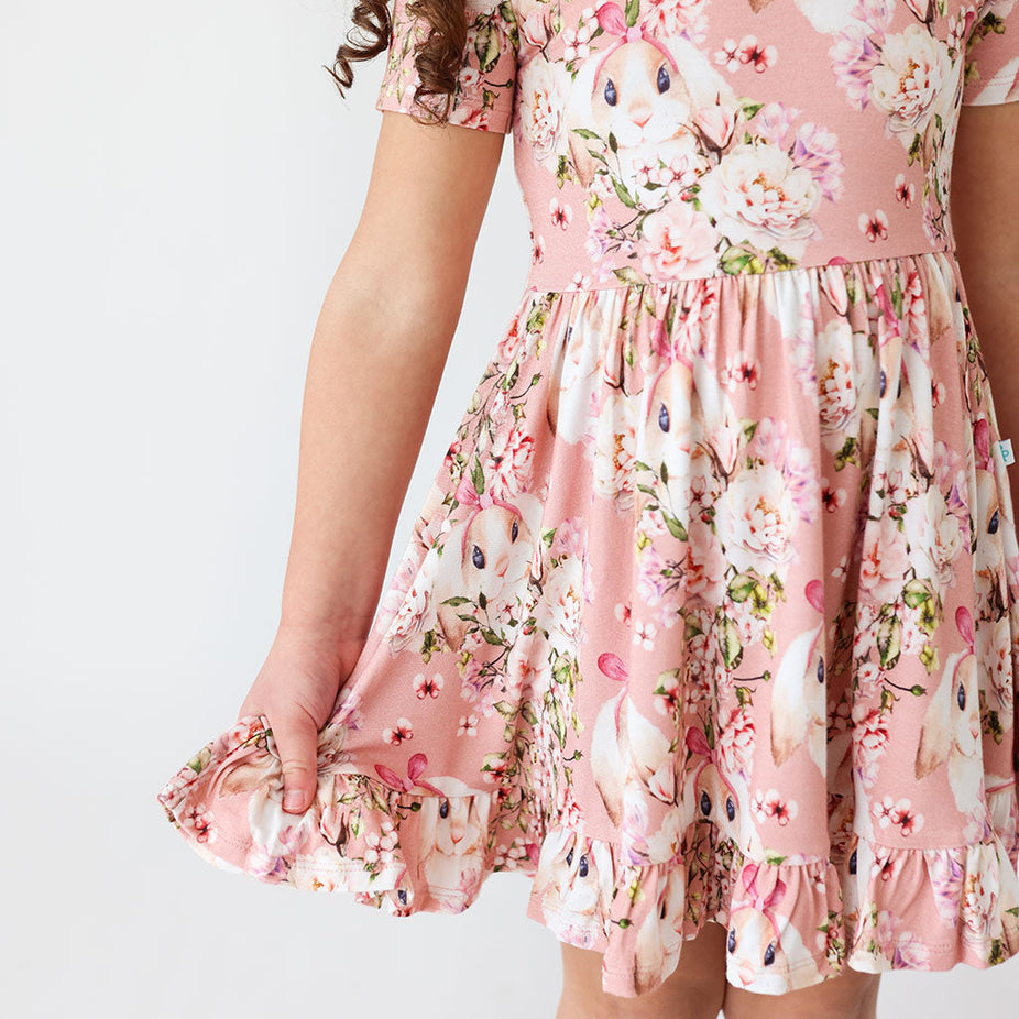 Babsy Short Sleeve Ruffled Twirl Dress