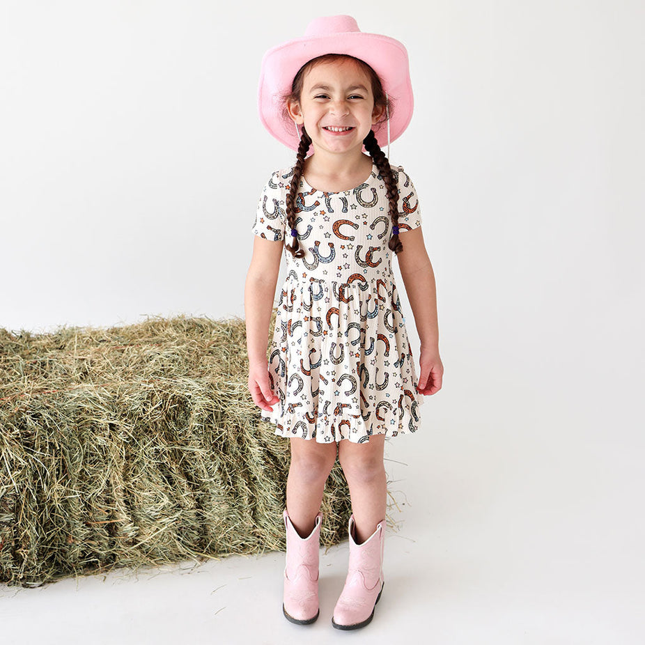 Kidd Short Sleeve Ruffled Twirl Dress