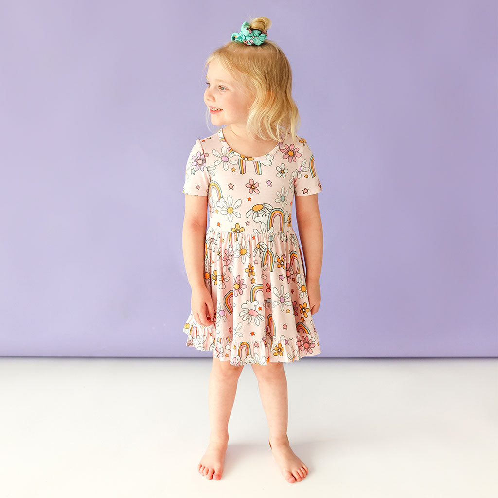 Talulah Short Sleeve Ruffled Twirl Dress