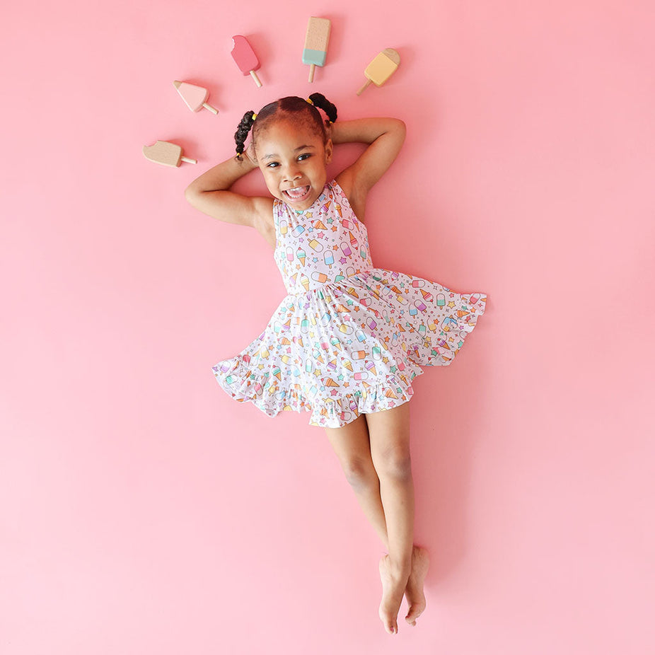Ruby Racerback Ruffled Twirl Dress