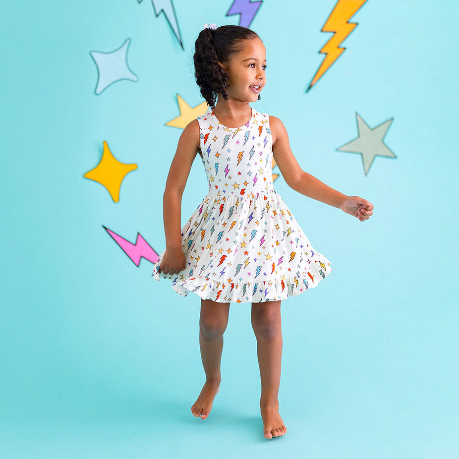 Volt Racerback Ruffled Twirl Dress