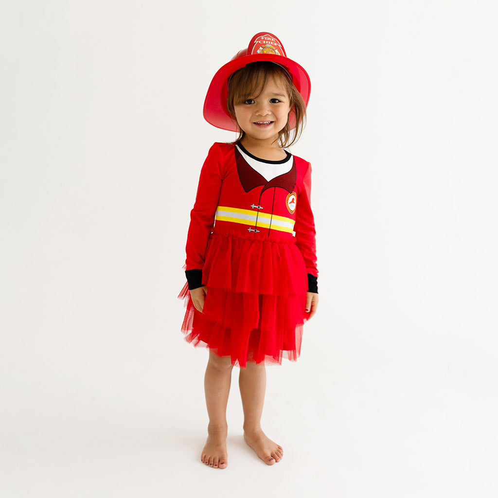 Posh Firefighter Long Sleeve Tulle Dress