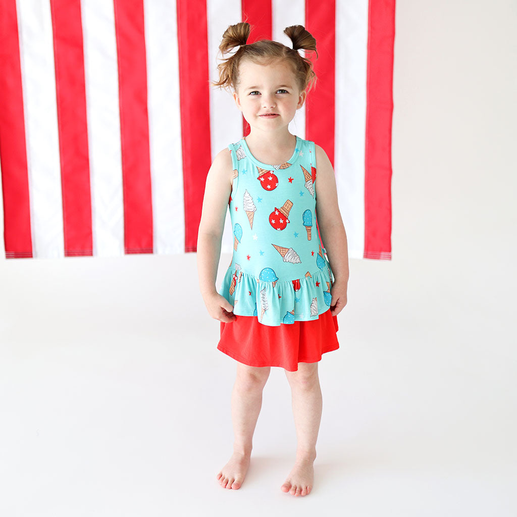 Happy Fourth Ruffled Tank Top