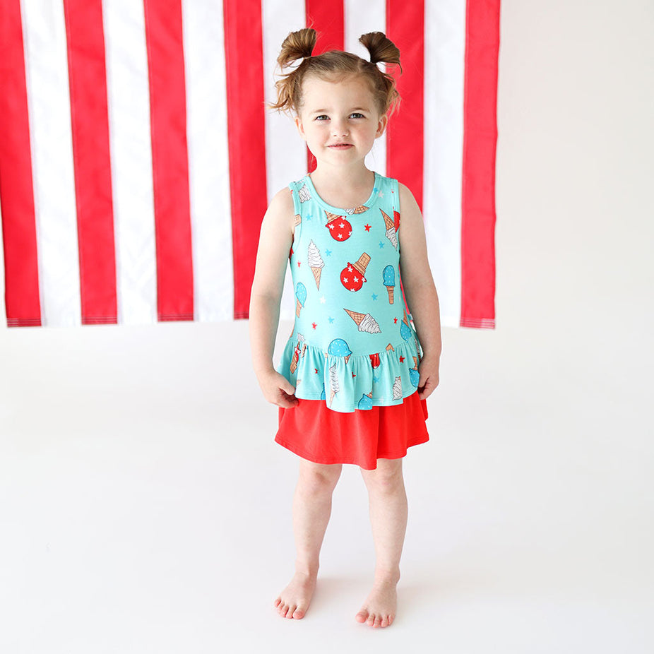 Happy Fourth Ruffled Tank Top