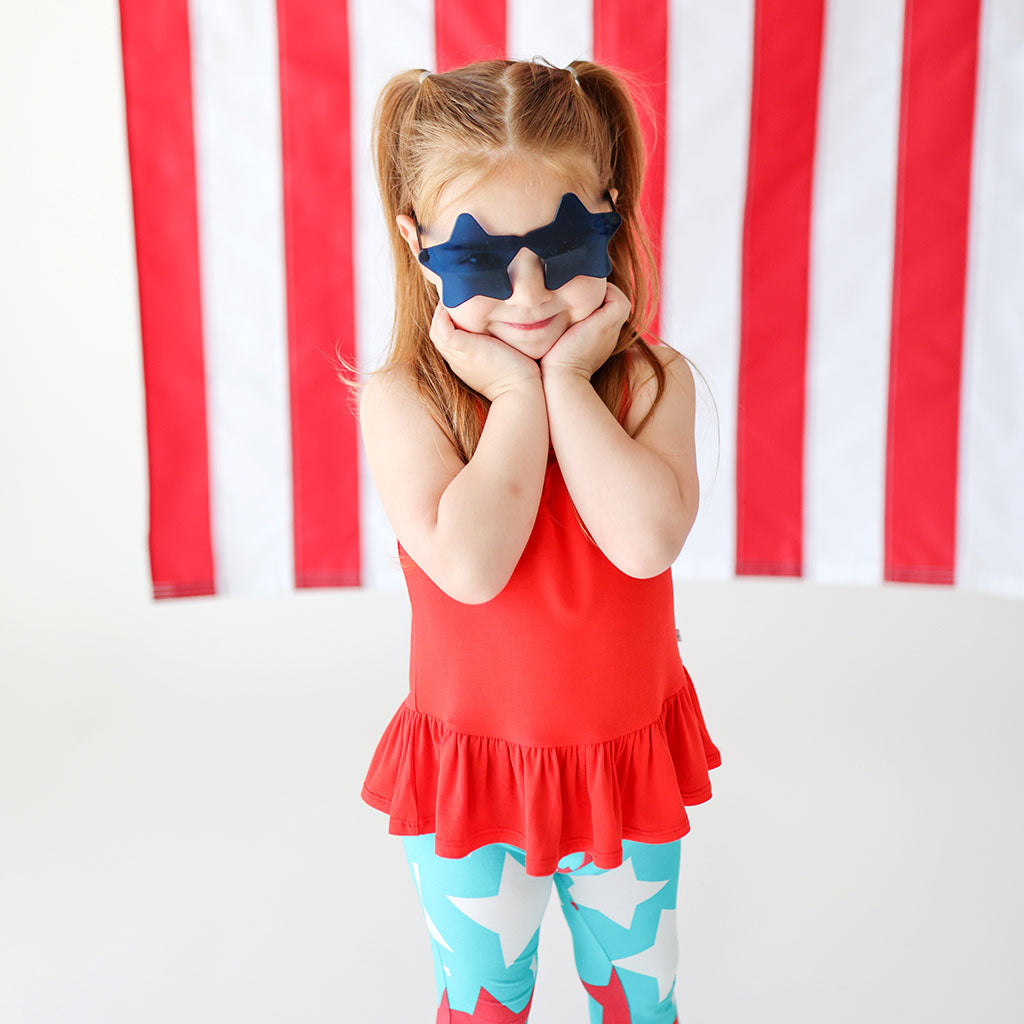 Patriotic Red Ruffled Tank Top