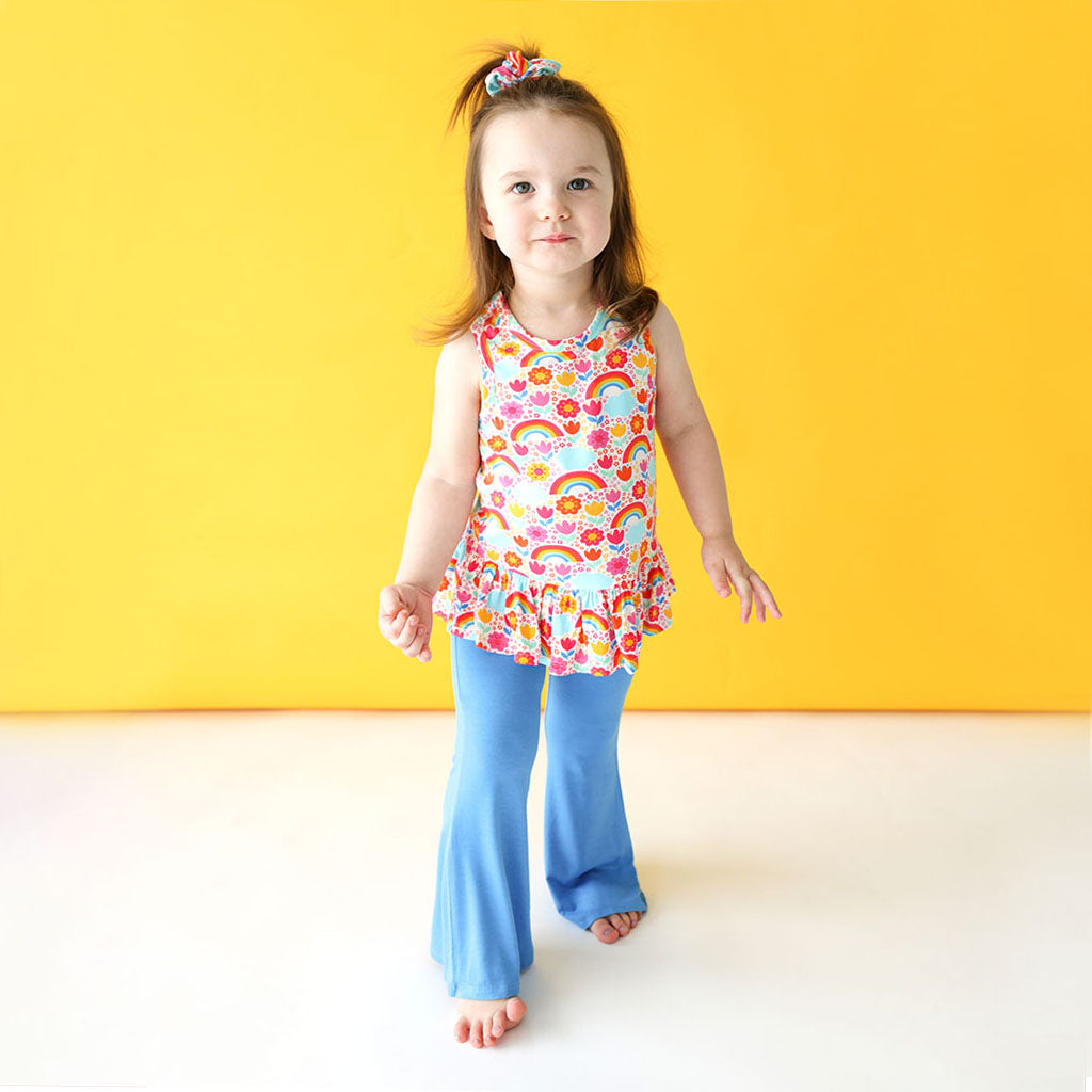 Rainbow Melody Ruffled Tank Top