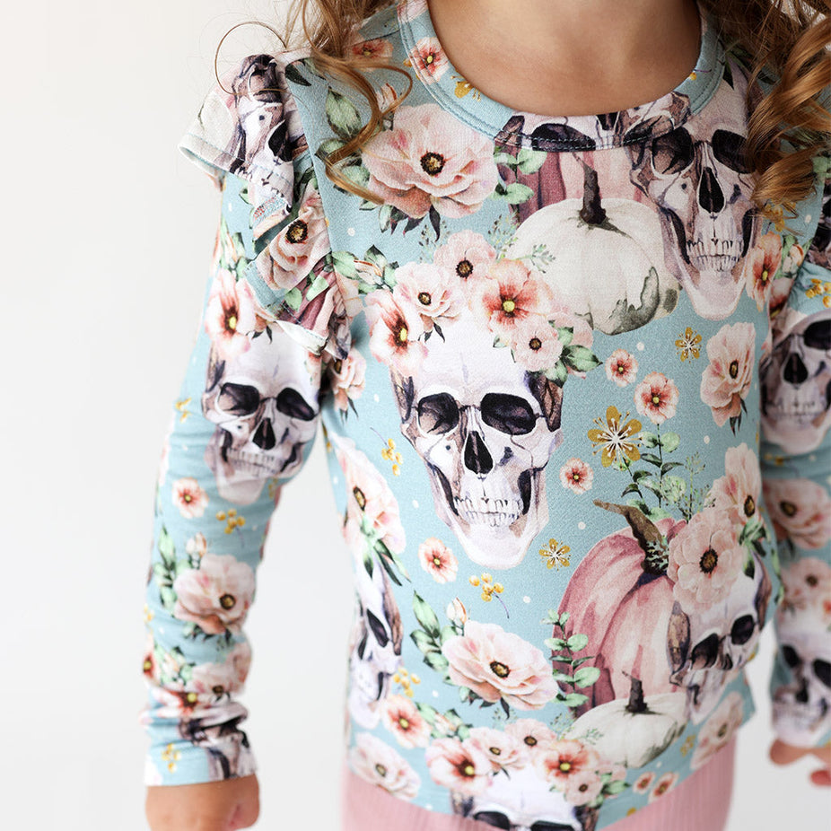 Rosie Long Sleeve Ruffled Shoulder Top