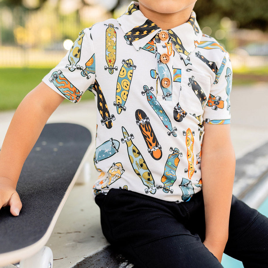 Reggie Short Sleeve Collared Henley Top
