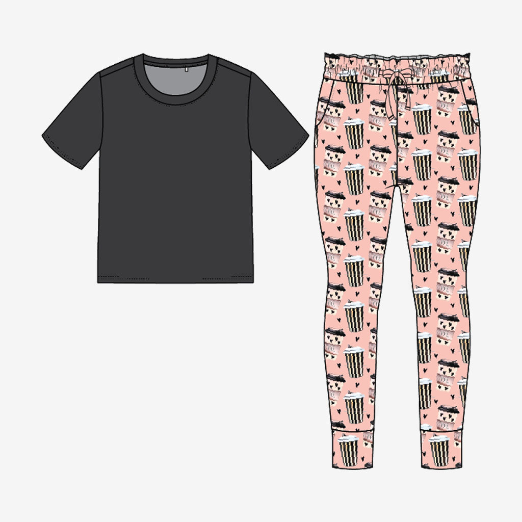 Posh Pumpkin Latte Women's Short Sleeve Scoop Loungewear