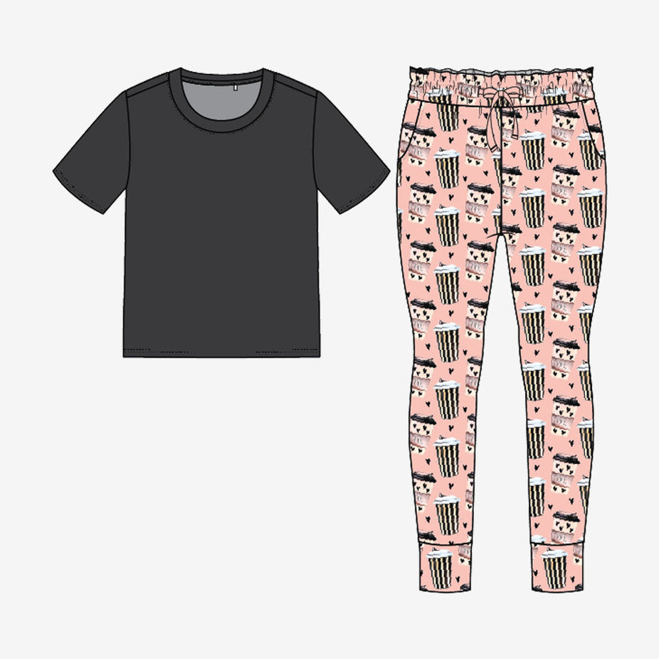 Posh Pumpkin Latte Women's Short Sleeve Scoop Loungewear