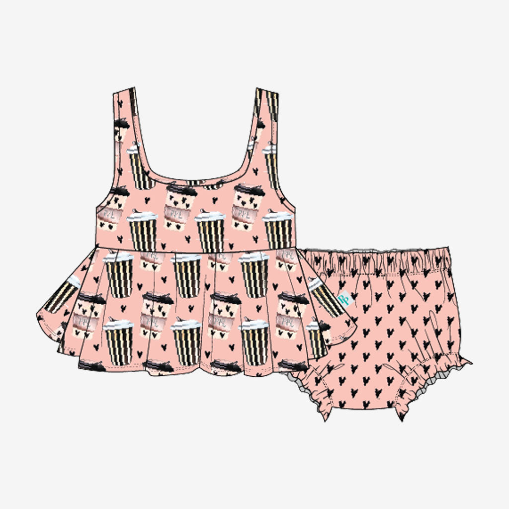 Posh Pumpkin Latte Peplum Bummie Set
