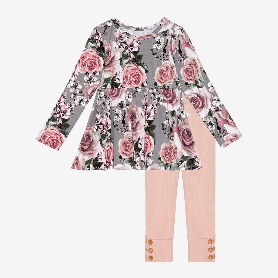 Daphne Long Sleeve Peplum Leggings Set