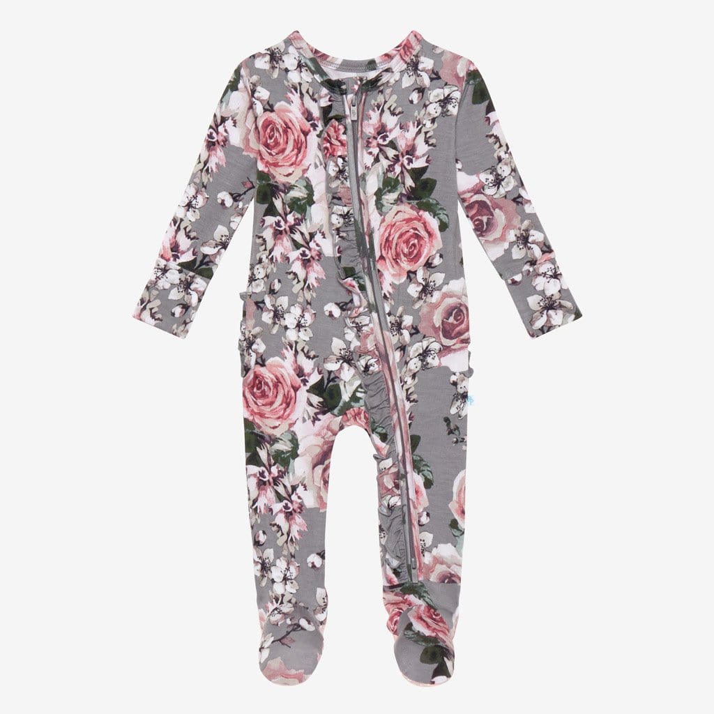 Daphne Footie Ruffled Zippered One Piece