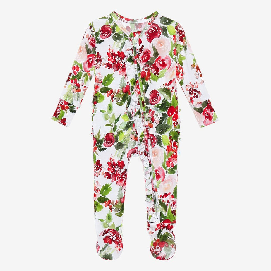 Delia Footie Ruffled Zippered One Piece