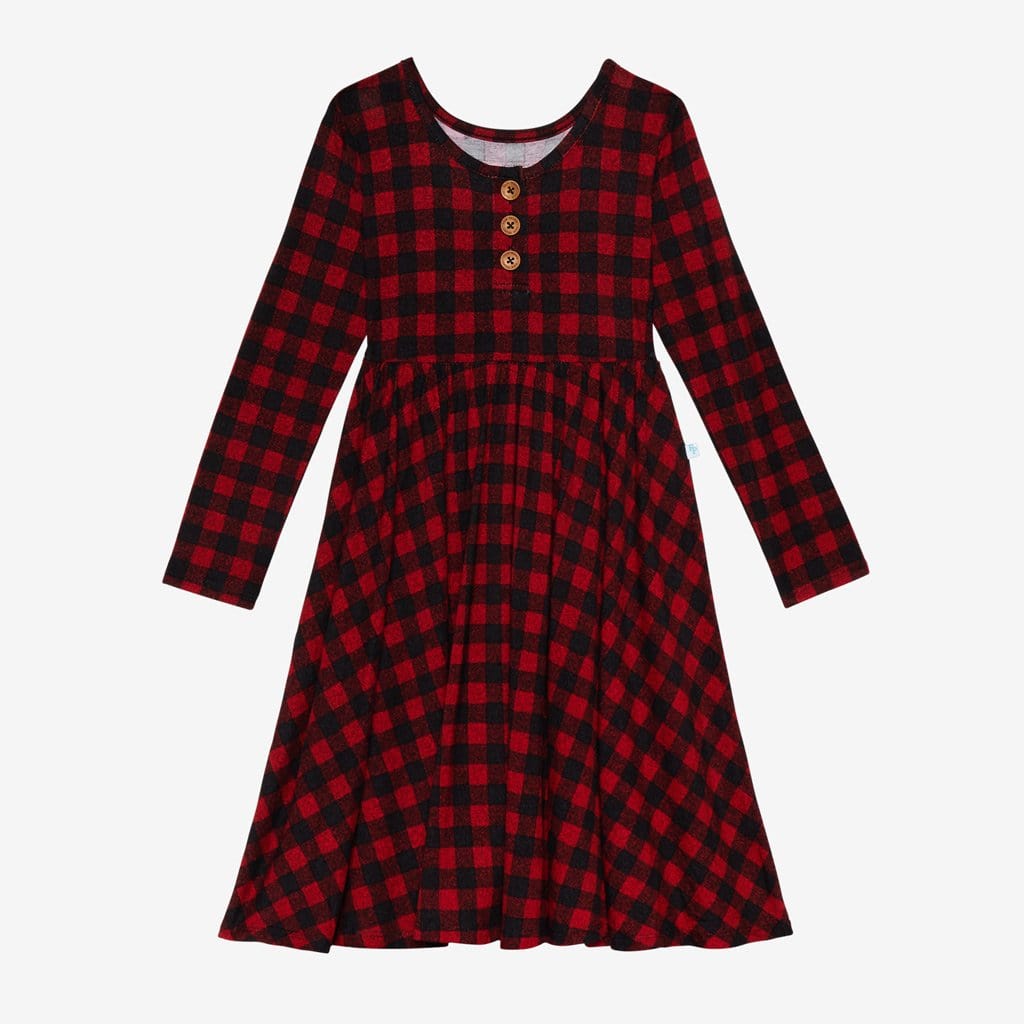 Grayson Long Sleeve Henley Twirl Dress