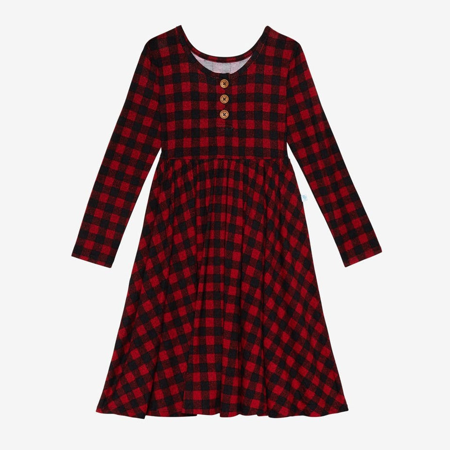 Grayson Long Sleeve Henley Twirl Dress