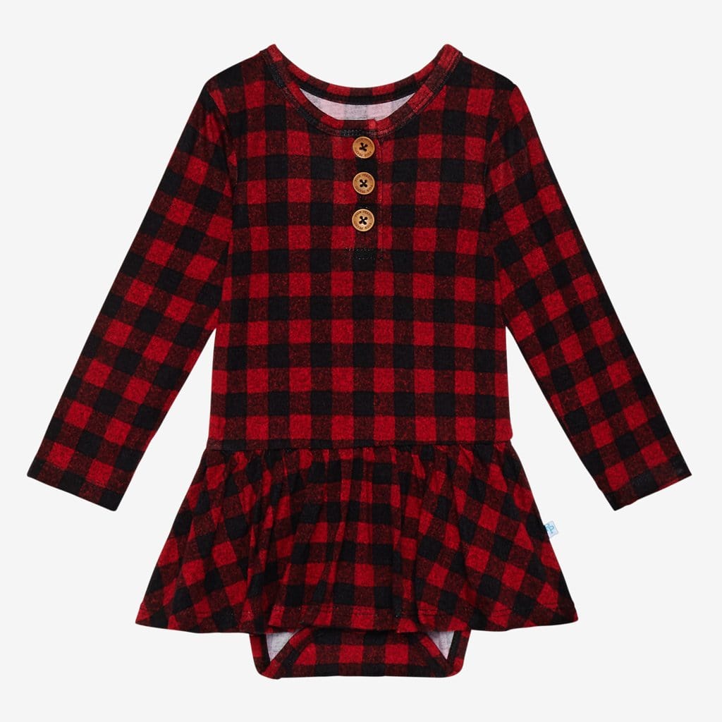 Grayson Long Sleeve Henley Twirl Skirt Bodysuit