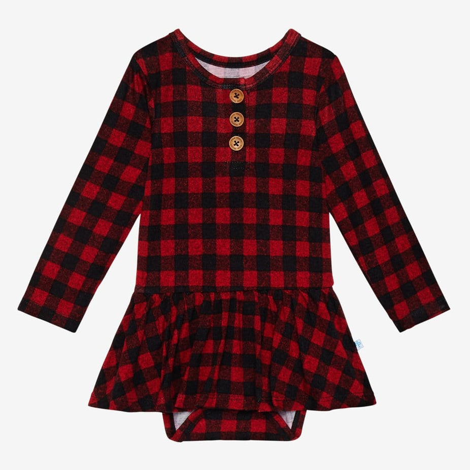 Grayson Long Sleeve Henley Twirl Skirt Bodysuit