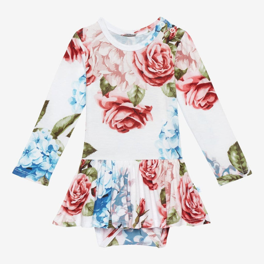 Hydrangea Long Sleeve Twirl Skirt Bodysuit