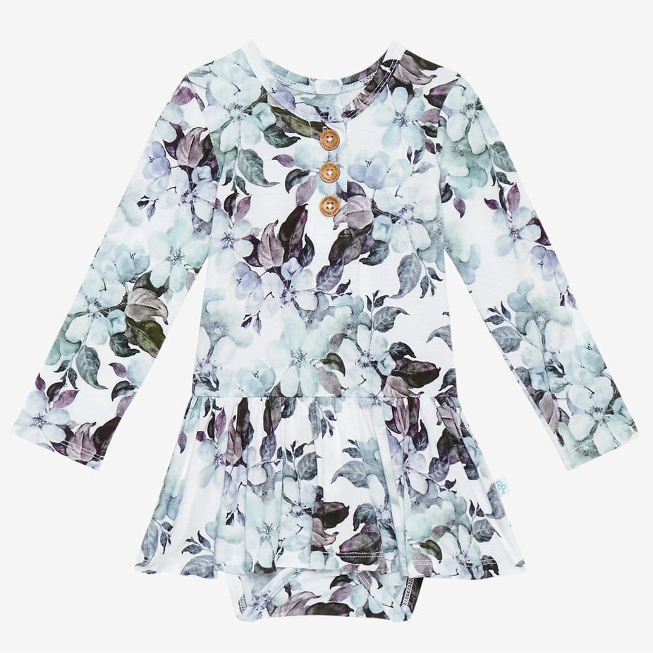 Jules Floral Long Sleeve Henley Twirl Skirt Bodysuit