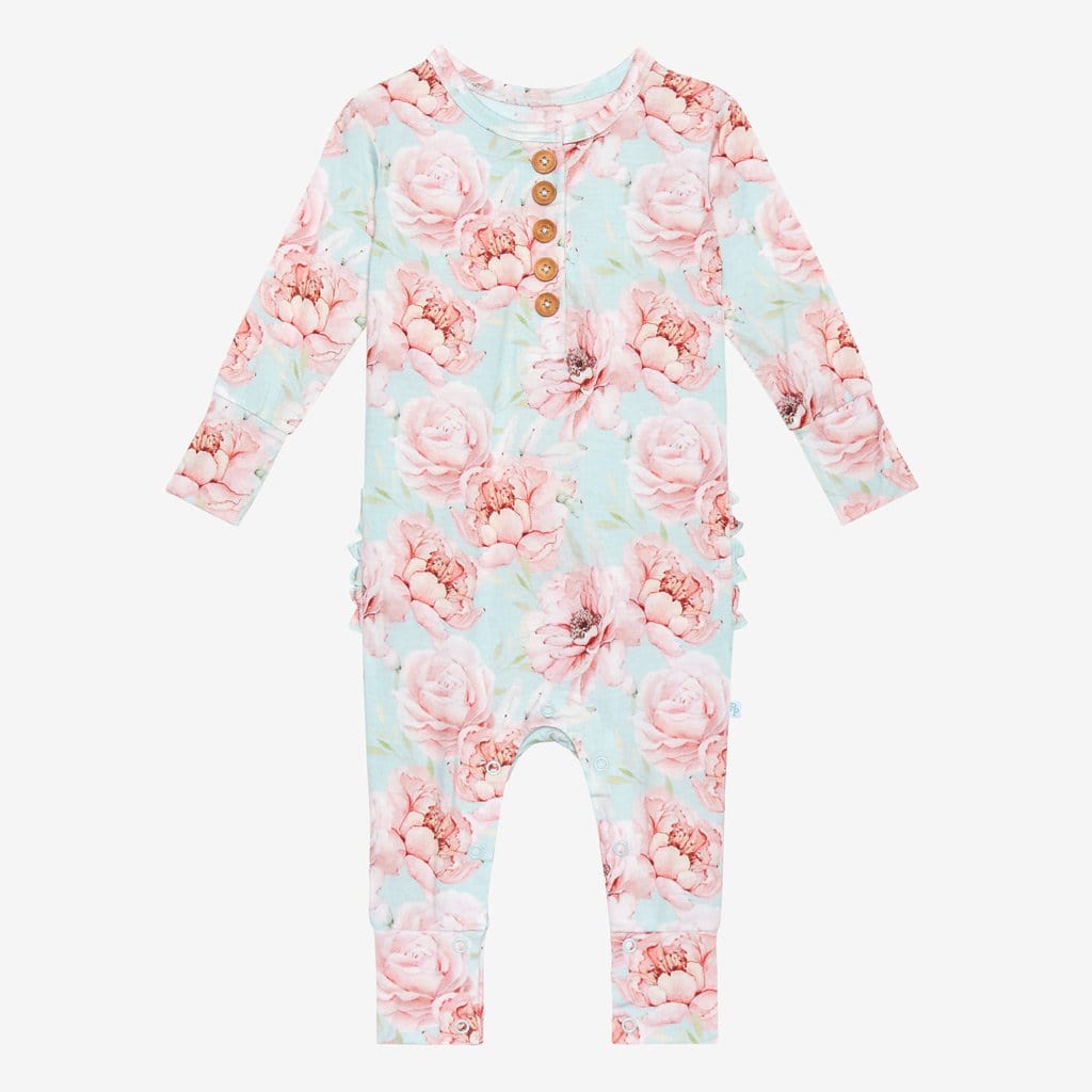 Kennedy Long Sleeve Ruffled Henley Romper