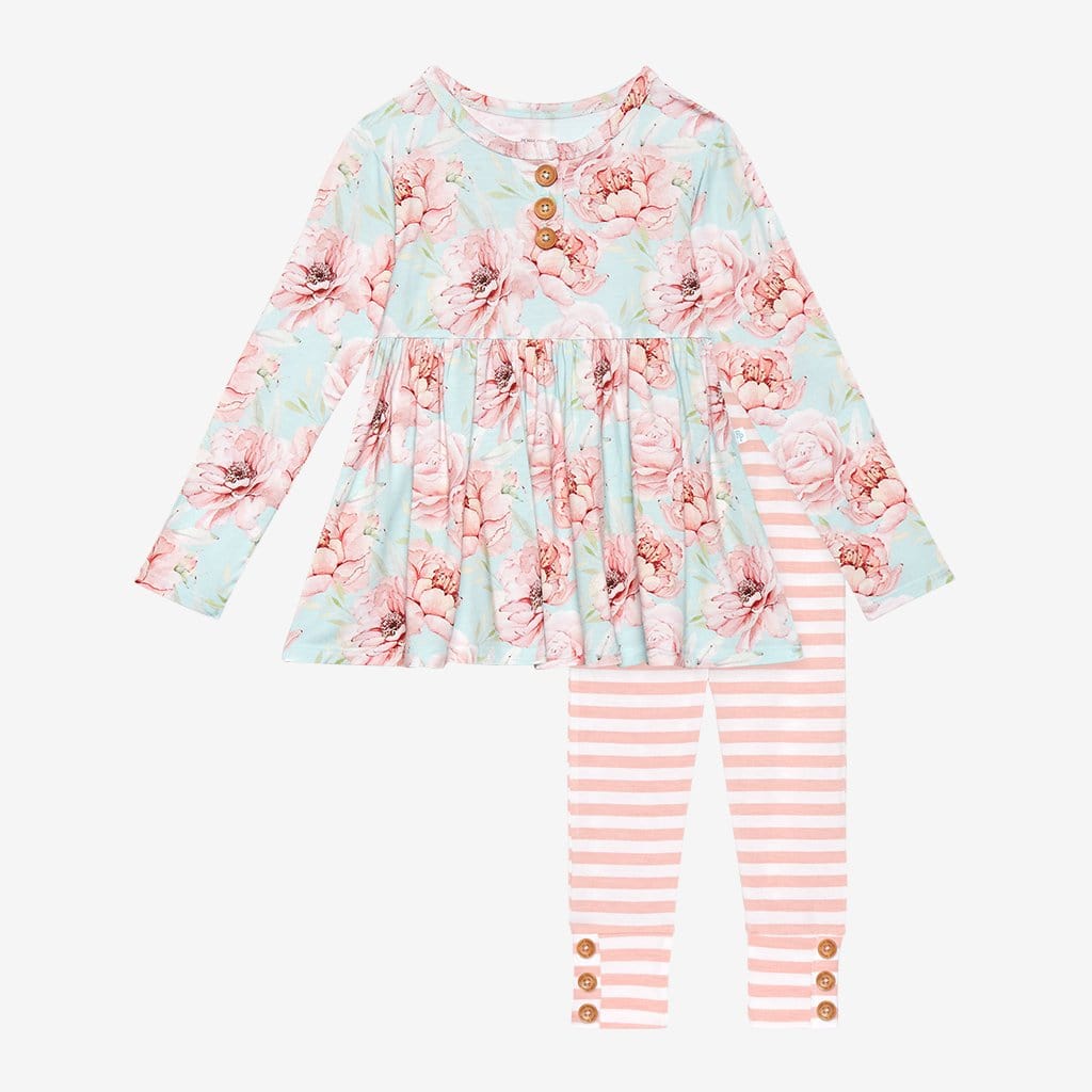 Kennedy Long Sleeve Henley Peplum Leggings Set