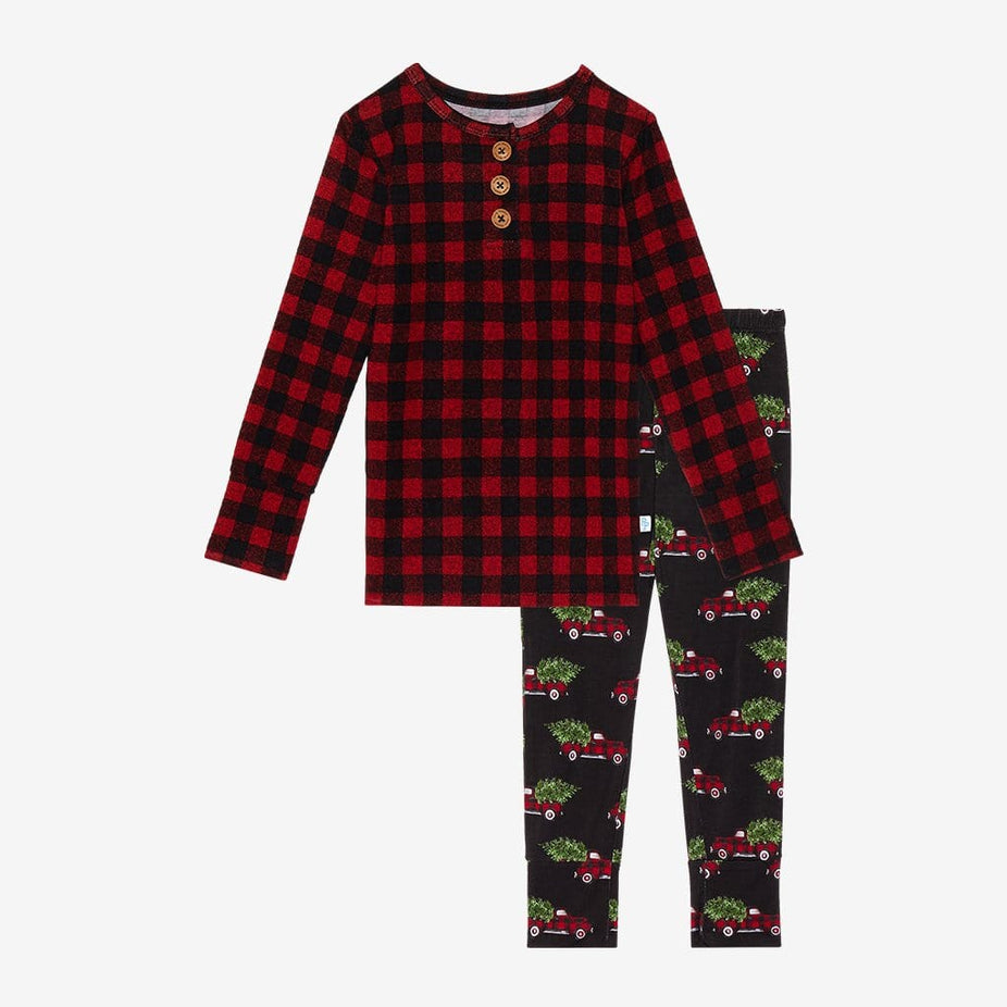 Levi Long Sleeve Henley Pajamas