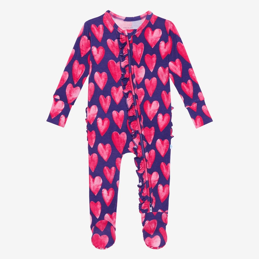 Linet Footie Ruffled Zippered One Piece