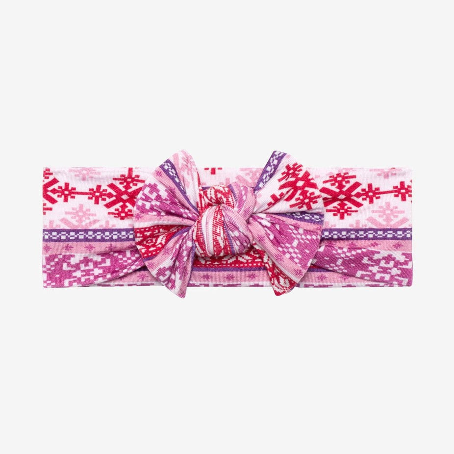 Maya Headwrap colored in purple and red print