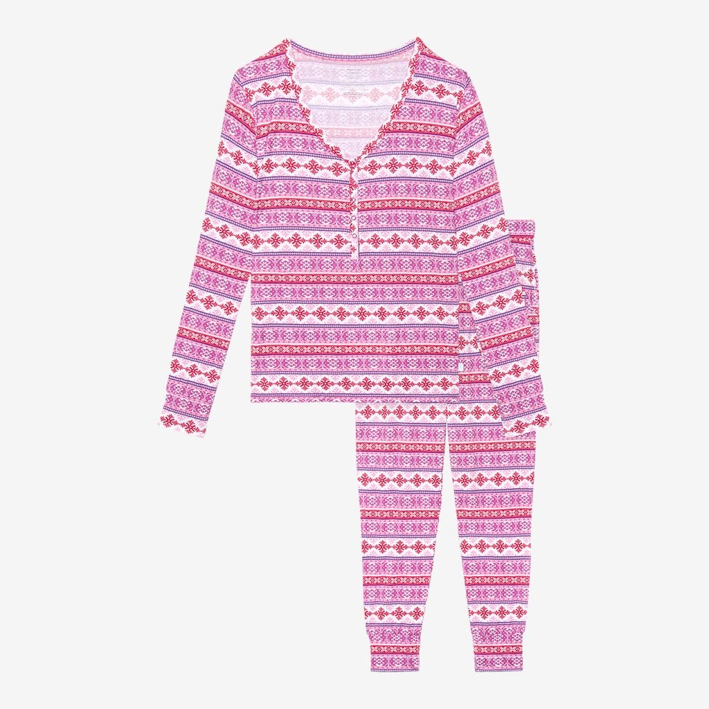 Maya Women's Long Sleeve Loungewear in purple and red print
