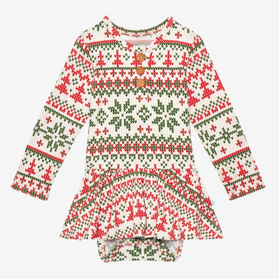 Nicholas Long Sleeve Henley Twirl Skirt Bodysuit