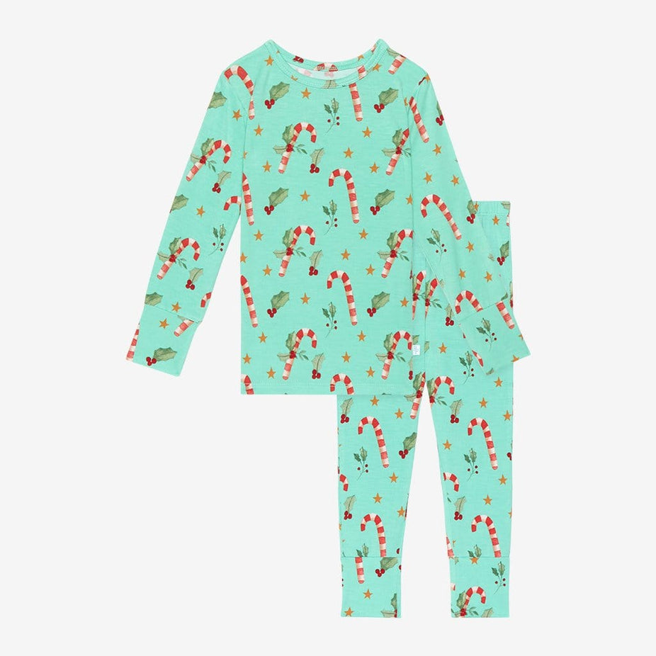 Peppermint Long Sleeve Pajamas with Candy Cane Print