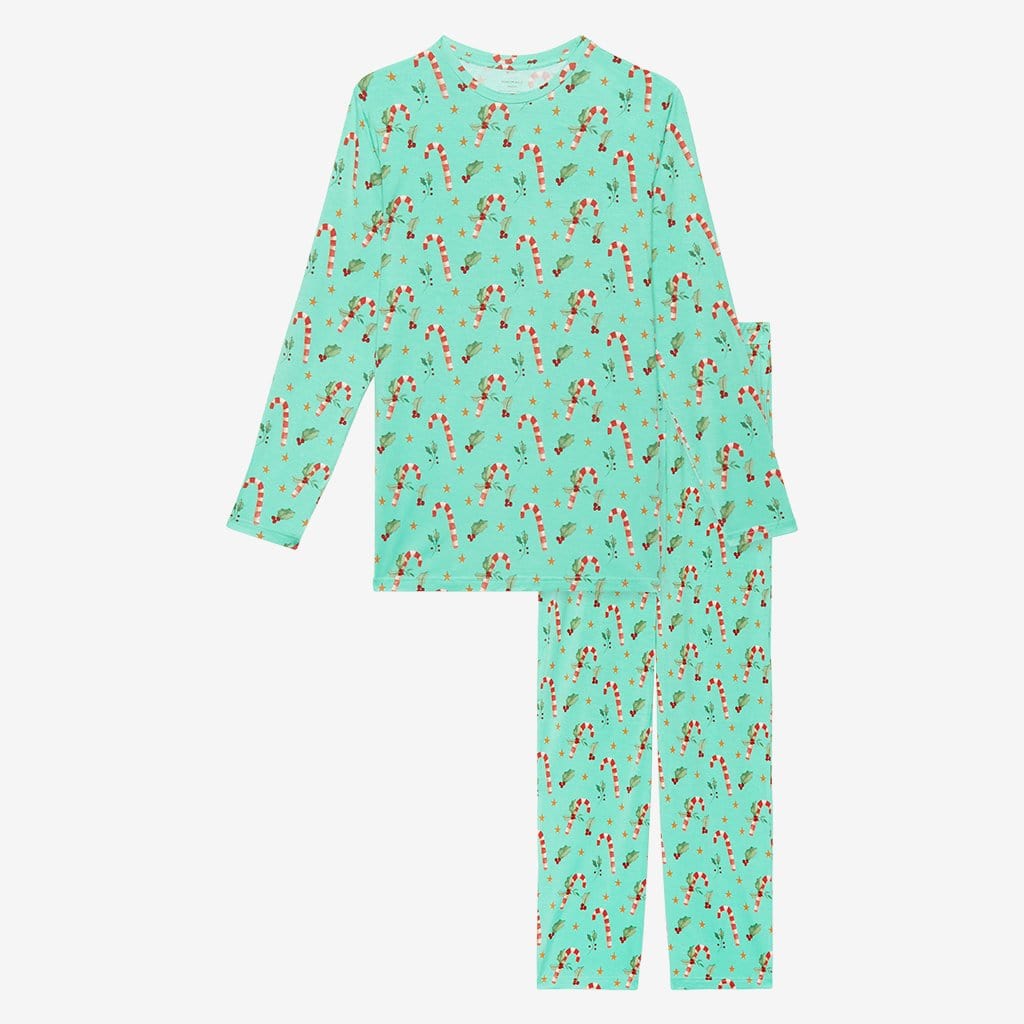 Peppermint Men's Long Sleeve Loungewear with candy cane print