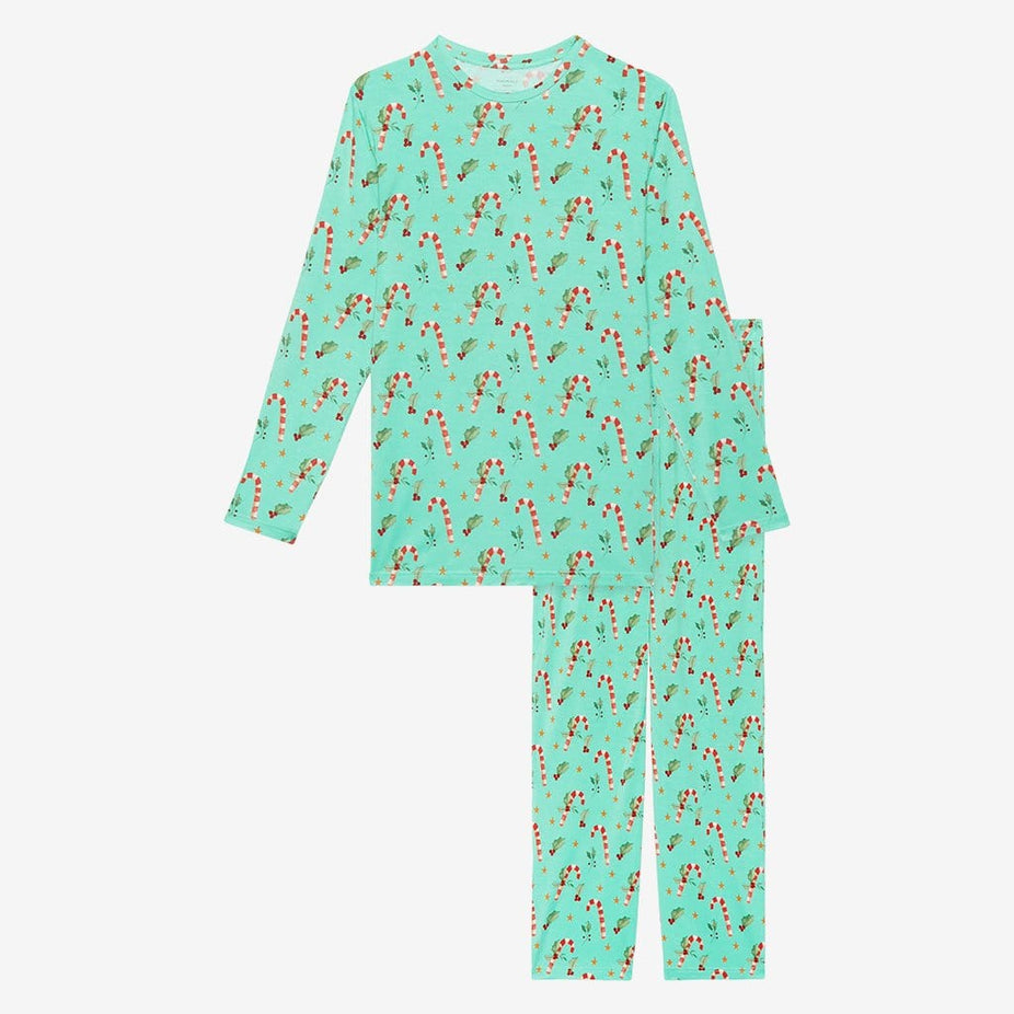 Peppermint Men's Long Sleeve Loungewear with candy cane print