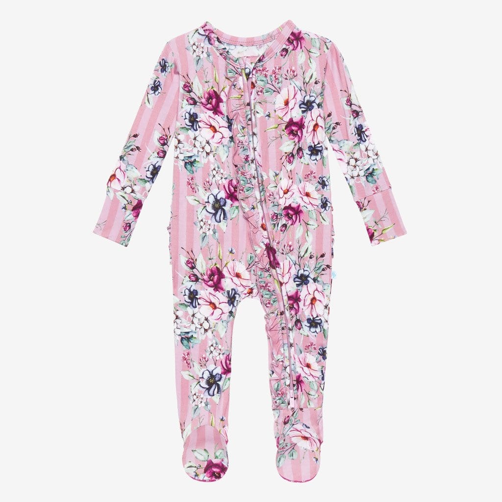 Rosalyn Footie Ruffled Zippered One Piece
