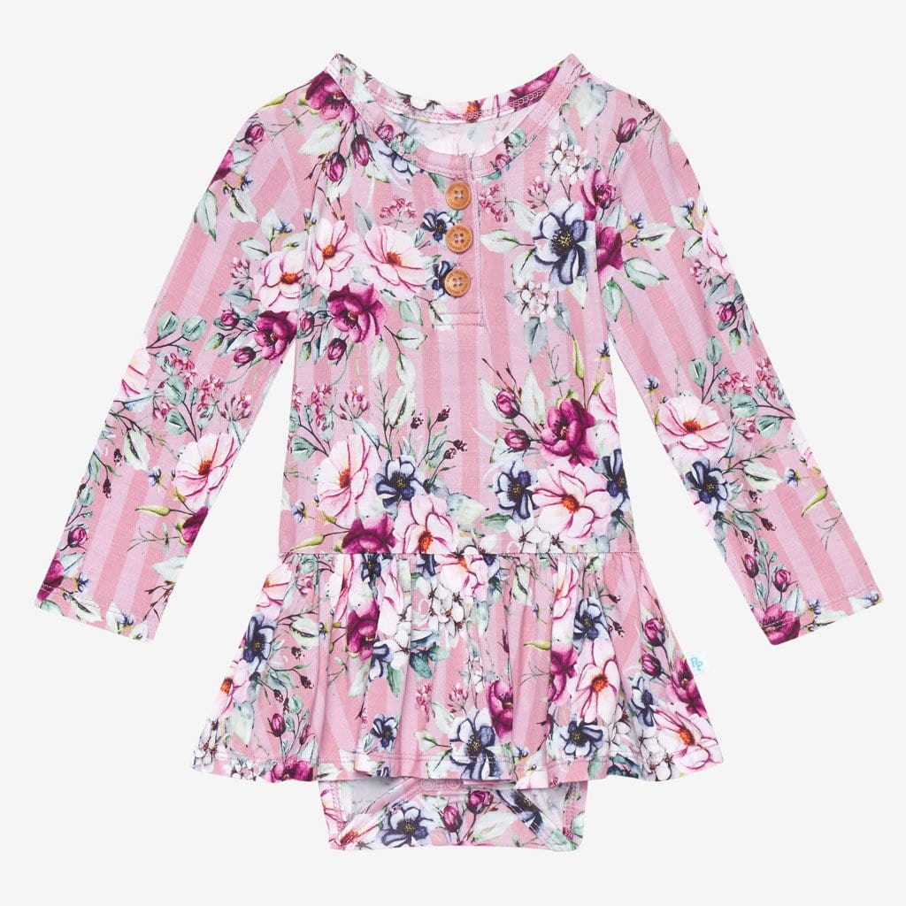 Rosalyn Long Sleeve Henley Twirl Skirt Bodysuit