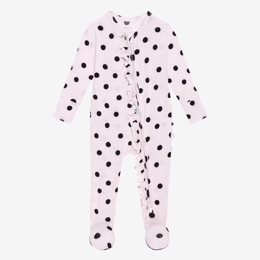 Roubina Footie Ruffled Zippered One Piece