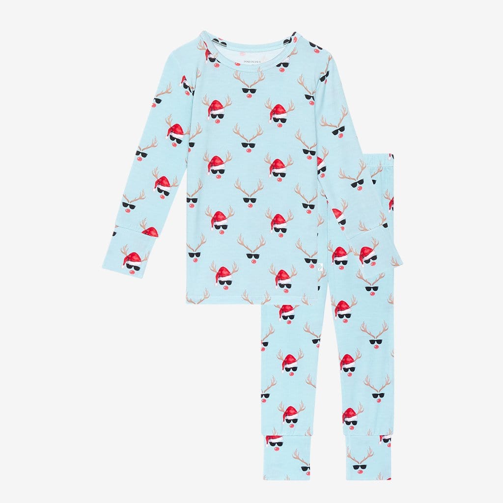 Rudy Long Sleeve Pajamas with Reindeer Print