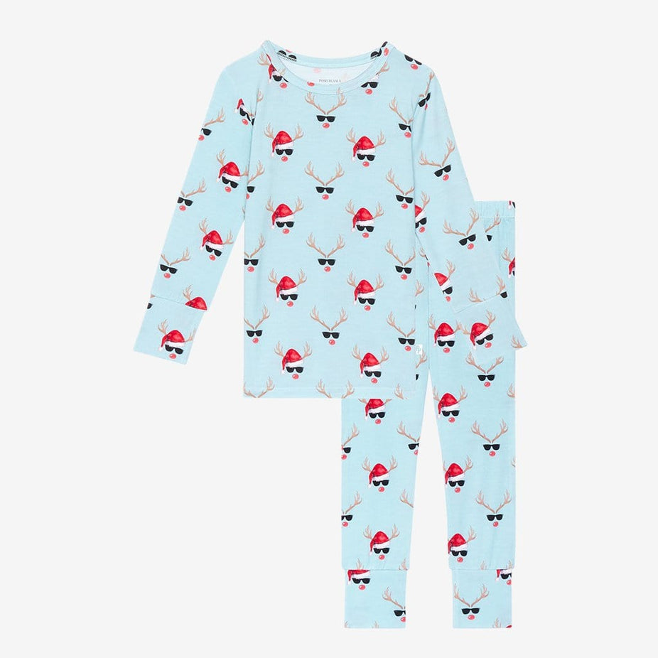 Rudy Long Sleeve Pajamas with Reindeer Print